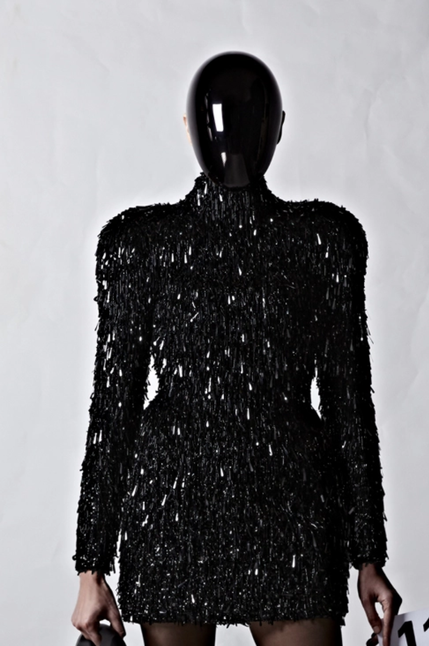 Balenciaga Couture Beaded Fringe Mini Dress — UFO No More